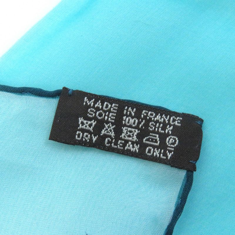 Hermes 100% Silk Muslin With Logo Large Chiffon Scarf/shawl Multicolor With Box