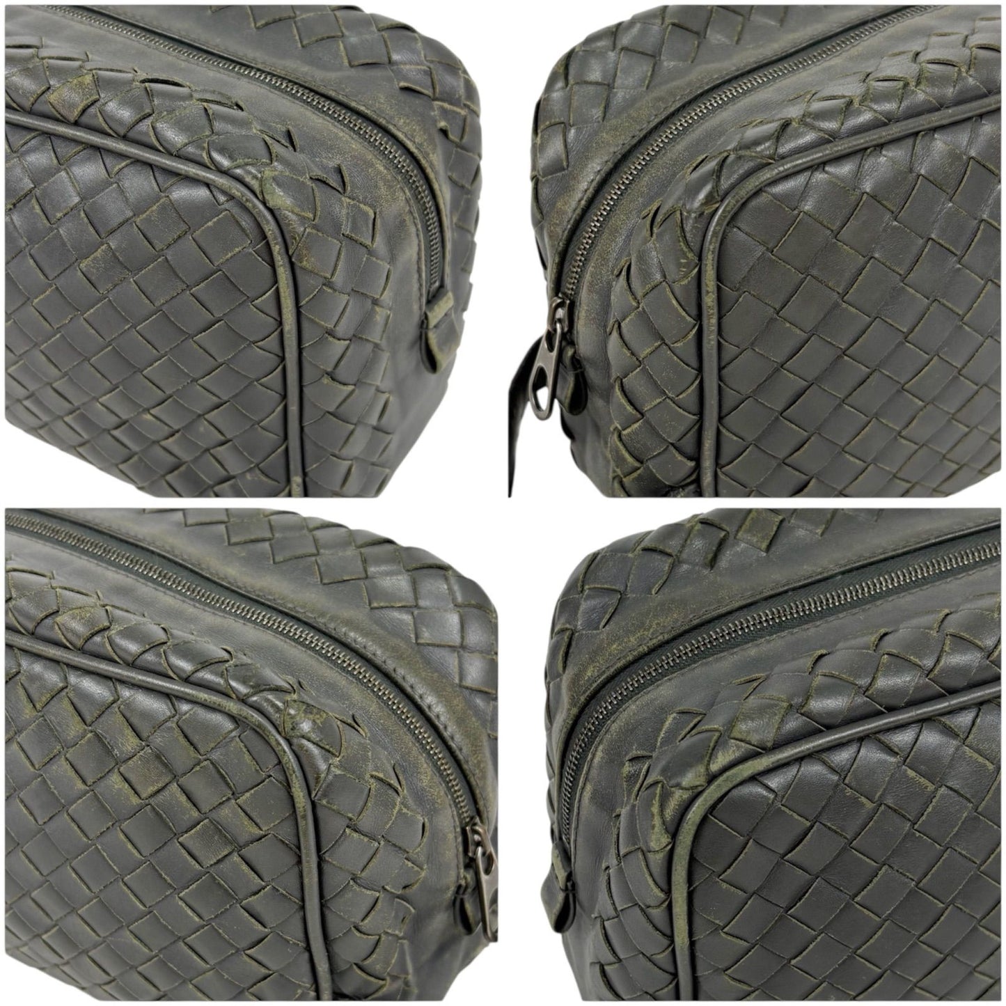 Bottega Veneta Clutch Bag Second Bag Intrecciato Leather Light Gray