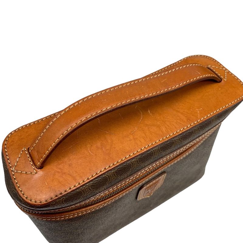 0322 Celine Vanity Bag Macadam Brown Celine