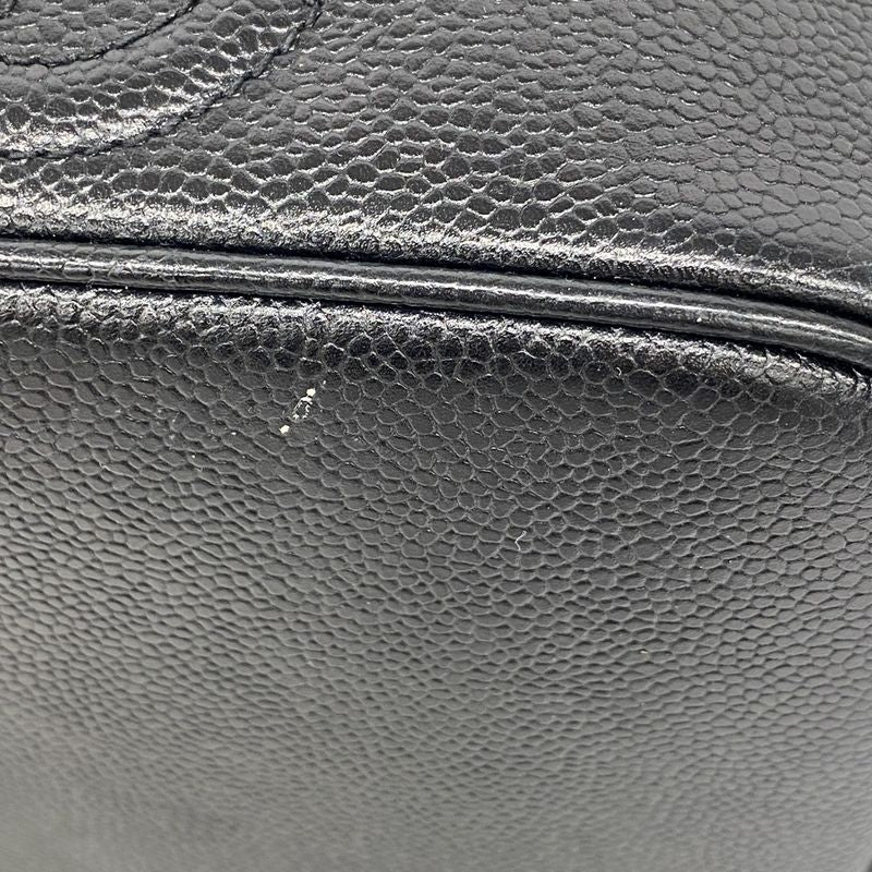 Chanel Vanity Bag Caviar Skin Black Gold Hardware Women