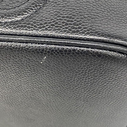 Chanel Vanity Bag Caviar Skin Black Gold Hardware Women