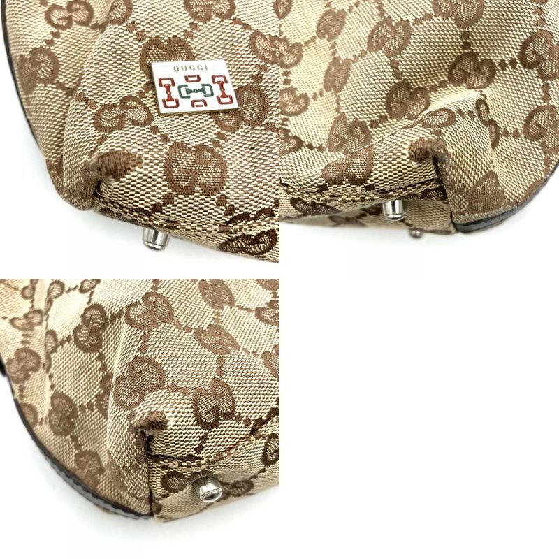 Gucci 145759 Handbag Brown GG Canvas Sherry Line Ladies Fashion Brand Name High