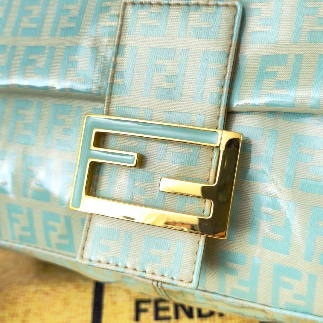 FENDI Mamma Zucca Bucket Baguette Zucchino Flap Bag Purse Patent