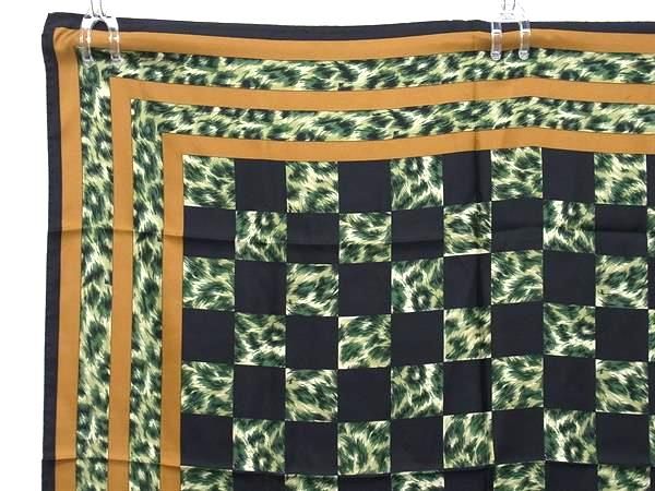 Fendi 100% Silk Leopard Print Scarf Stole Shawl Black And Multicolor