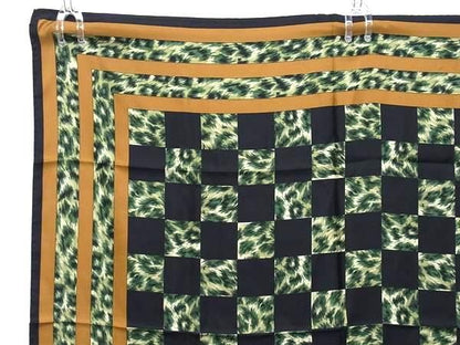 Fendi 100% Silk Leopard Print Scarf Stole Shawl Black And Multicolor