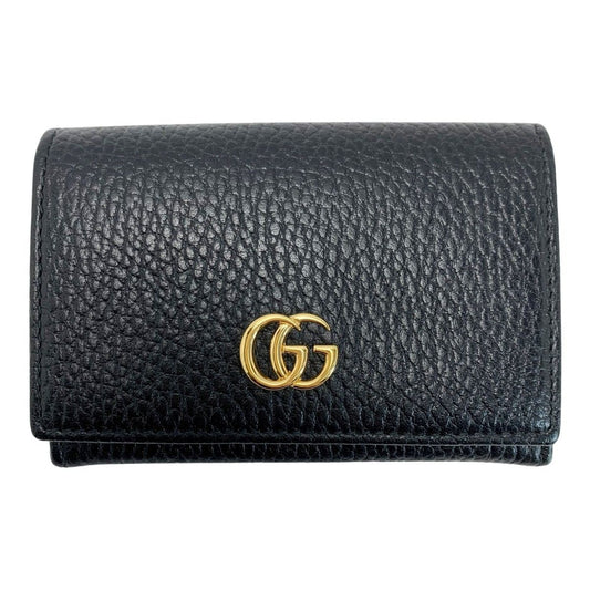 Gucci Leather GG Amarant 739525 Black Card Case with Bag