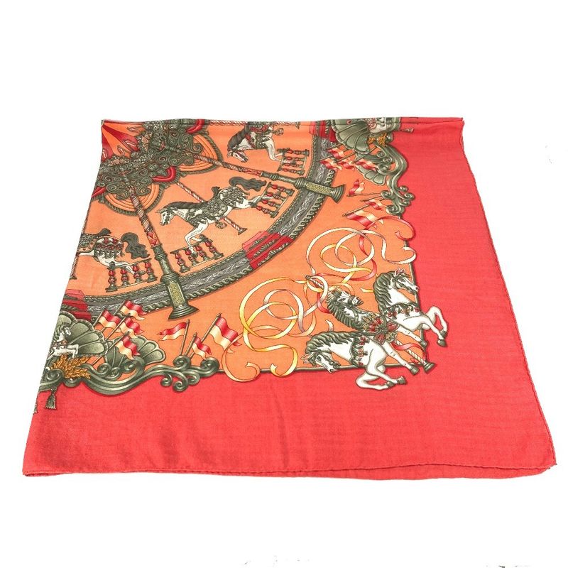 Hermes Scarf Carrégien 140 Carrégien 140 Cashmere Orange