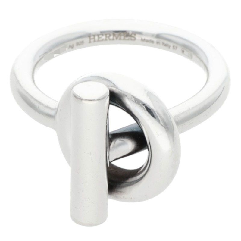Hermes Echappee Silver Ring Men's 57 17