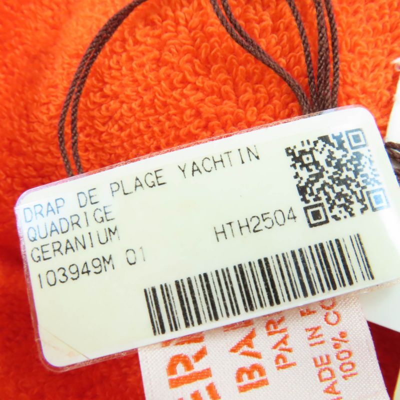 Hermes 25SS Yachting - Tattoo/cadrige PM 100% Cotton Geranium Bath Towel Made