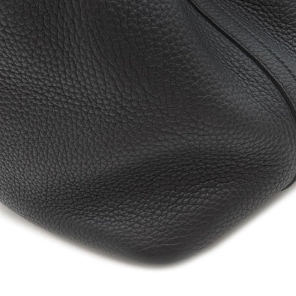 Hermes Handbag Picotin Lock MM Taurillon Clemence Black Gold Hardware Black