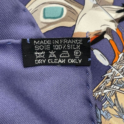 Hermes Carre 90 Libres Comme L'air The Sky Is Free Silk Scarf Blue