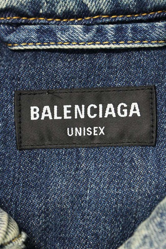 Balenciaga 22AW 681689 Tjw92 Oversized Padded Denim Jacket Men's 44