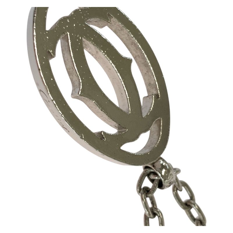 Cartier Double C Silver Stainless Steel T1220148 Key Holder Key Chain For Men