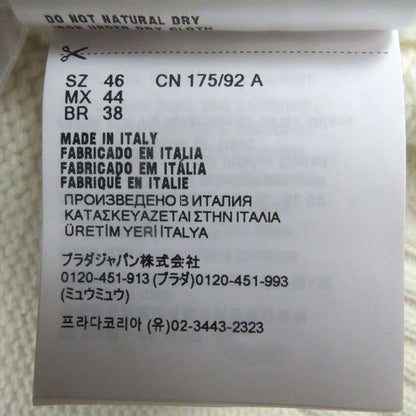 Prada 24AW Umb645 Virgin Wool Cashmere Logo Embossed Long Sleeve Knit Sweater