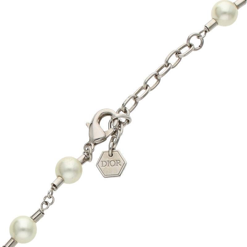 Dior Clip Design Pearl Necklace Men's