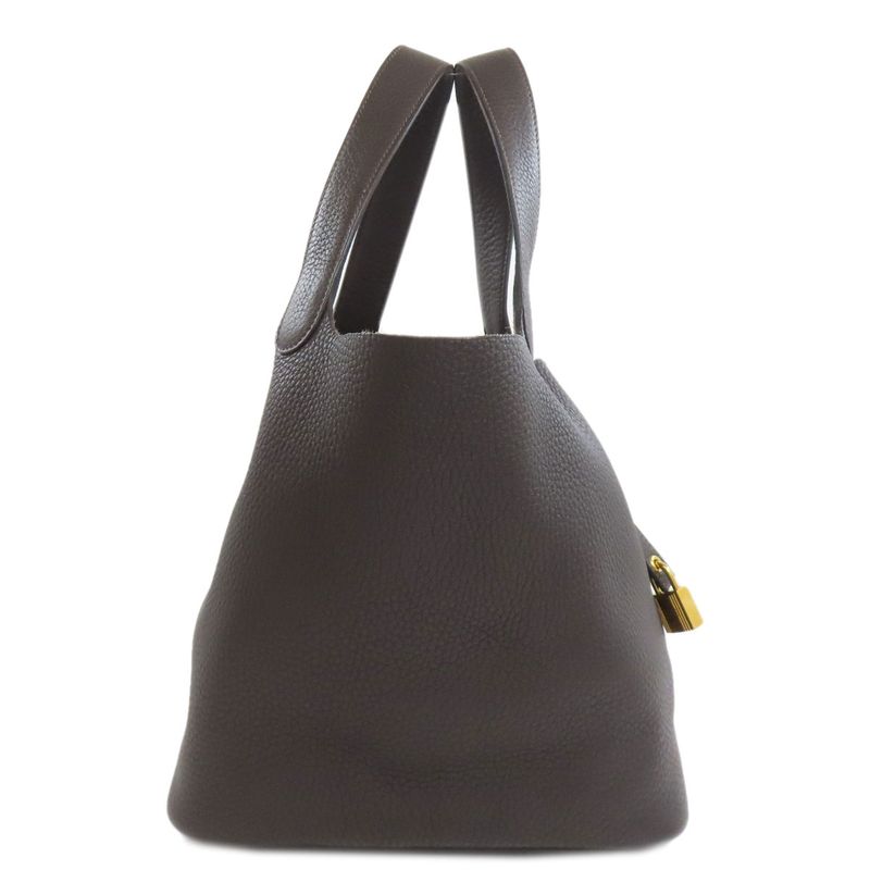 Hermes Picotin Lock MM Gold Hardware Handbag Taurillon Cles Mance Women