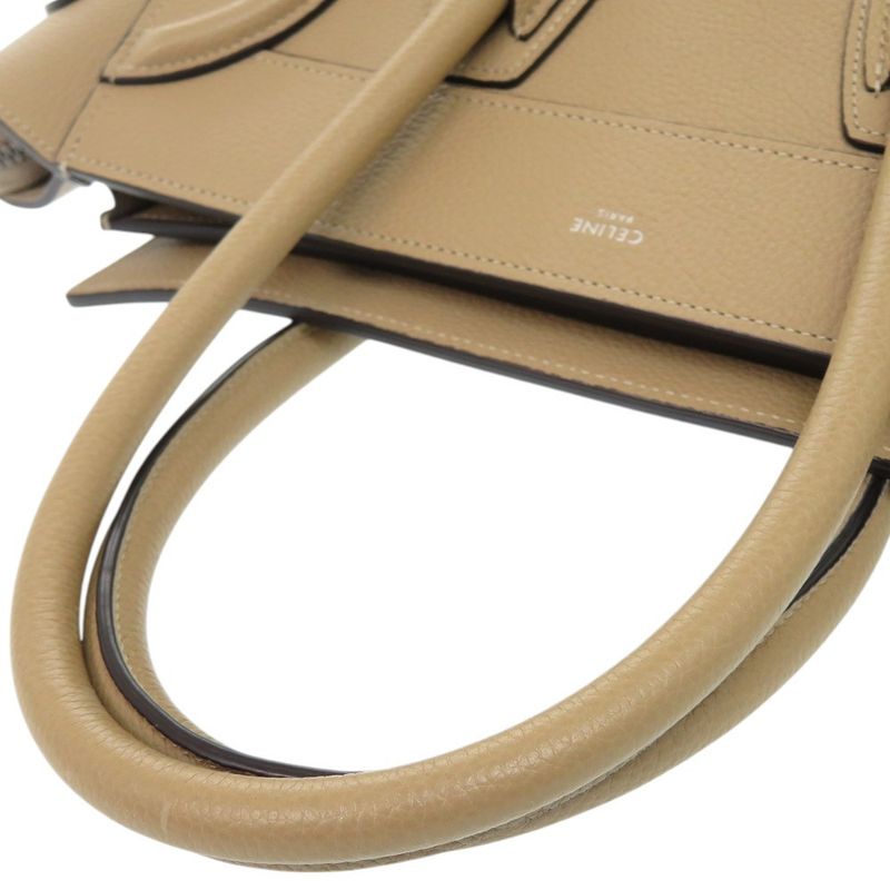 Celine Luggage Micro Shopper Leather Beige Handbag 1112 Celine
