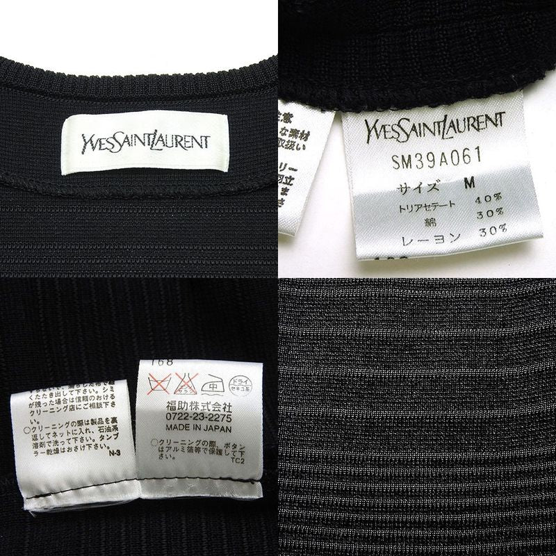 Yves Saint Laurent Dress Size M Short Sleeves Made In Japan Black Fashionable
