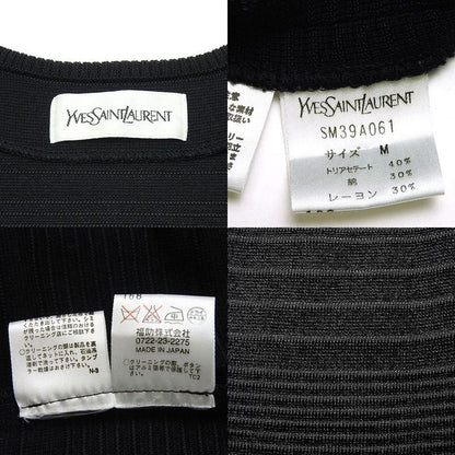 Yves Saint Laurent Dress Size M Short Sleeves Made In Japan Black Fashionable