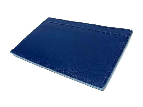 Celine Leather Card Case Card Holder Pass Case Women's Light Blue Fa1122