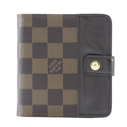 Louis Vuitton Compact Zip M61668 Damier Canvas Brown Ca1002 Women's Fold Wallet