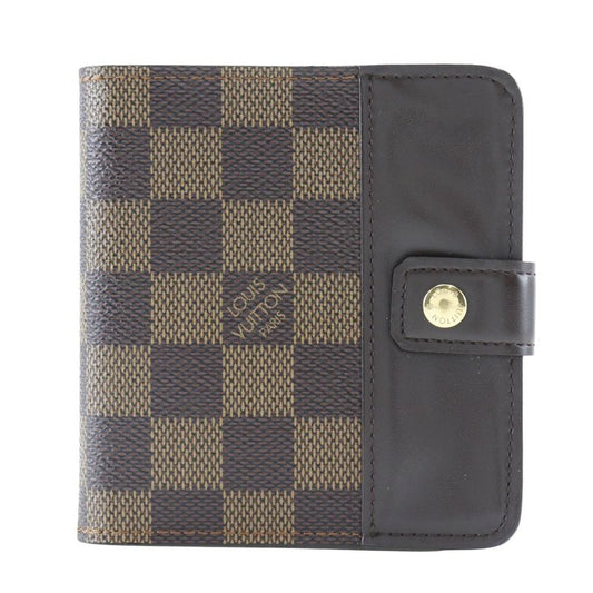 Louis Vuitton Compact Zip M61668 Damier Canvas Brown Ca1002 Women's Fold Wallet