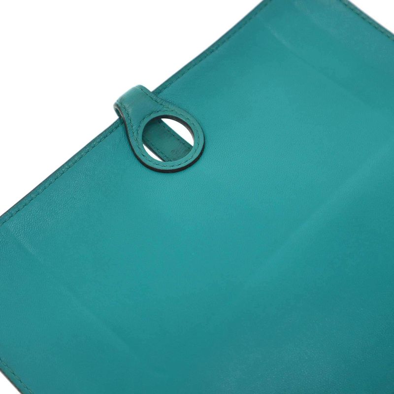 Hermes Engraved a Dogon GM Blue Paon Swift Long Wallet Blue Tone GM