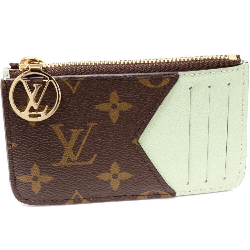 Louis Vuitton Coin Case Fragment Case With Card Case Monogram Green Porte