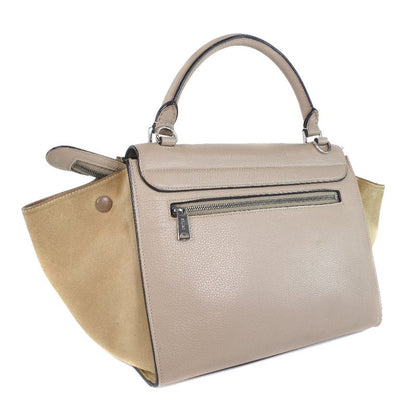 Celine Trapeze 2WAY Shoulder 174683mdb.03un Leather X Suede Dune Pink Gray