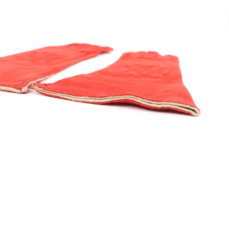 Hermes H Lift Suede Leather Gloves Fashion Accessories Orange 7 Made In France