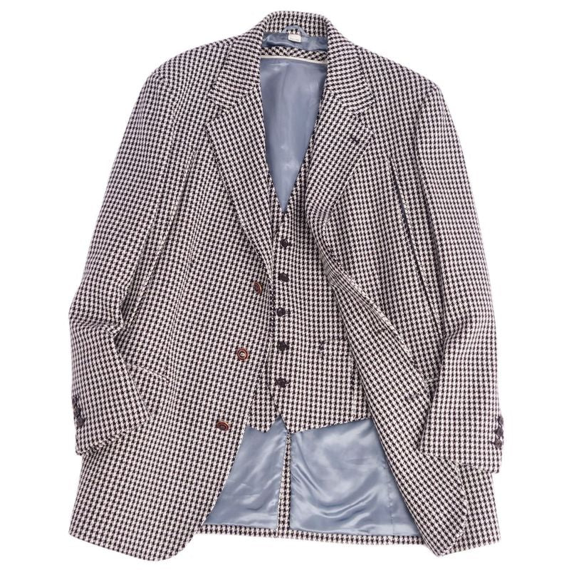 Gucci Ensemble Tailored Jacket Vest Gilet Checked Wool Outerwear Men's 48 (M