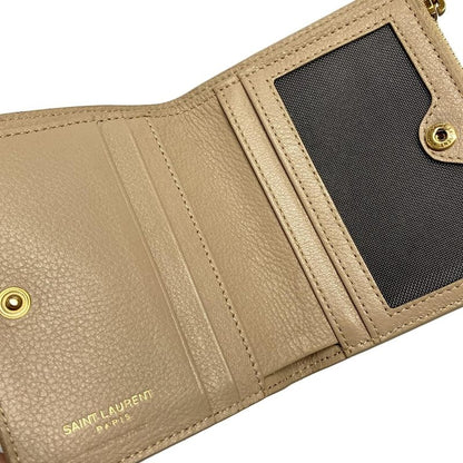 Saint Laurent Paris Bifold Wallet - 635265 Beige Leather