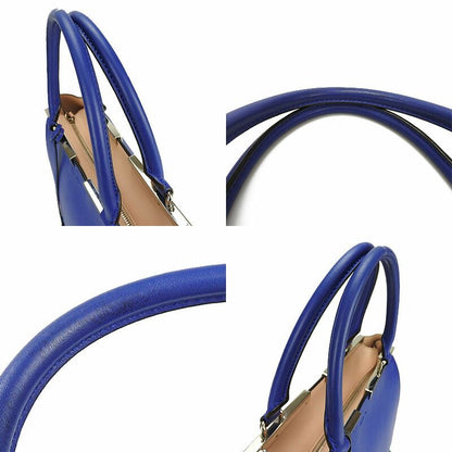 Fendi Handbag Trois Jour 8bh279 Leather Blue Silver Hardware 2WAY Shoulder