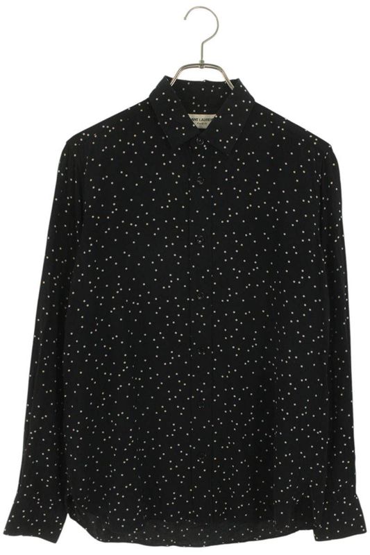 Saint Laurent Paris 16SS 376916 Y935l Dotted Rayon Long Sleeve Shirt Men's 38
