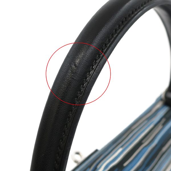 Hermes 2way Bag Kelly 32 Outer Stitch Vibrato Vogaliver Blue Silver Hardware