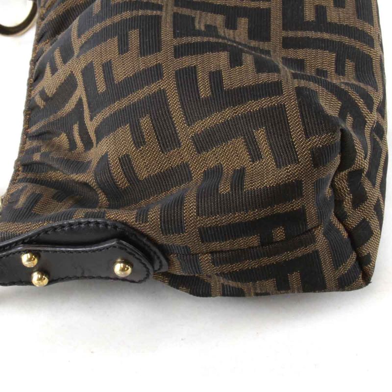 Fendi Zucca 8br354 Shoulder Bag Canvas Brown