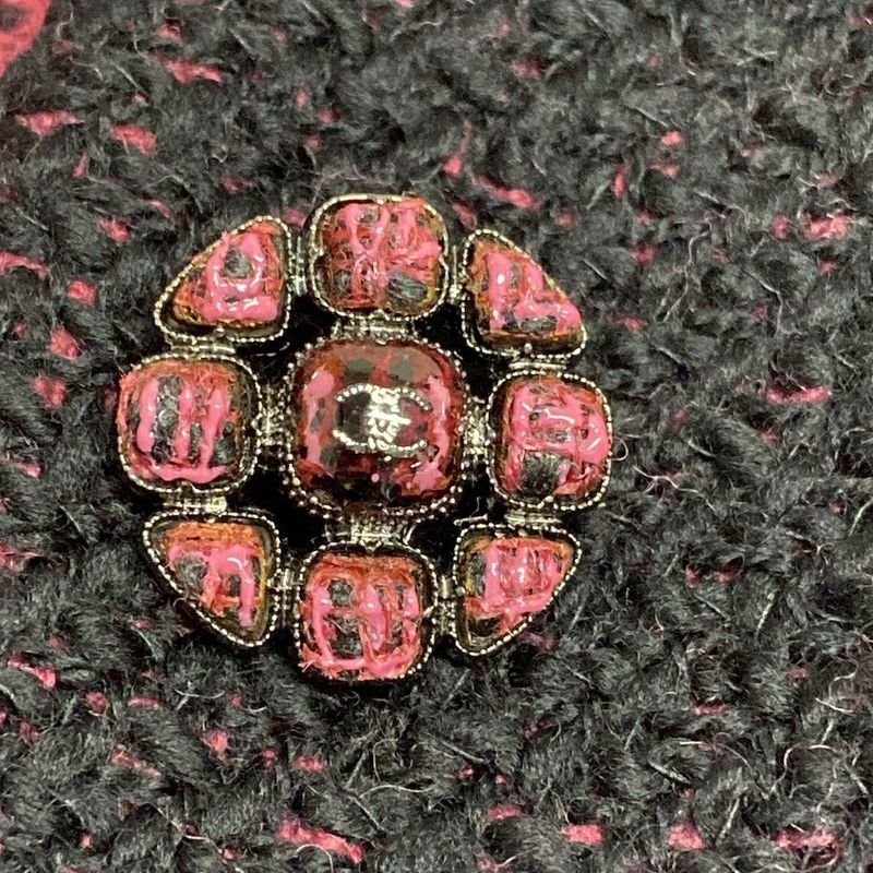 Chanel Jacket Size 36 S Women - P73610 Black And Pink Long Sleeves / Collarless