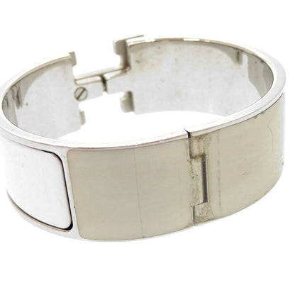Hermes H Motif Clic Clac GM Bu Metal White Silver Stamped P (2012) Bracelet