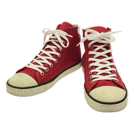 Celine - Blank Lace-up Canvas Sneakers - 37 - Red White - Women's
