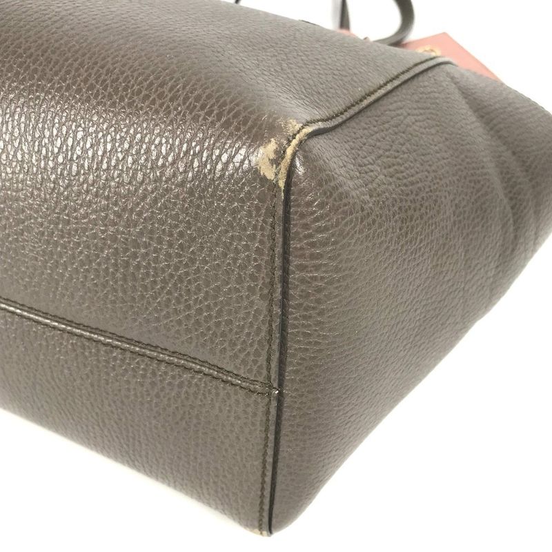 Gucci Shoulder Bag Logo Swing 354408 Leather Gray