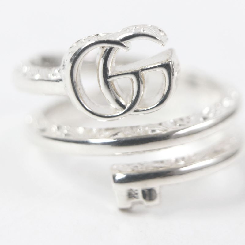 Gucci 770719 Double G Key Motif Ring Ring Ag925 Silver 18 Weight