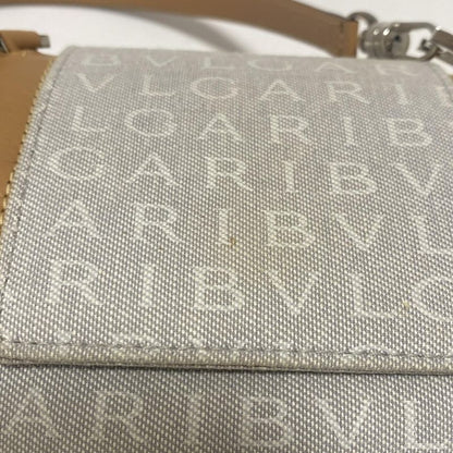 Bvlgari Handbag B-zero1 (bag) Light Gray And Brown Drum Bag Leather