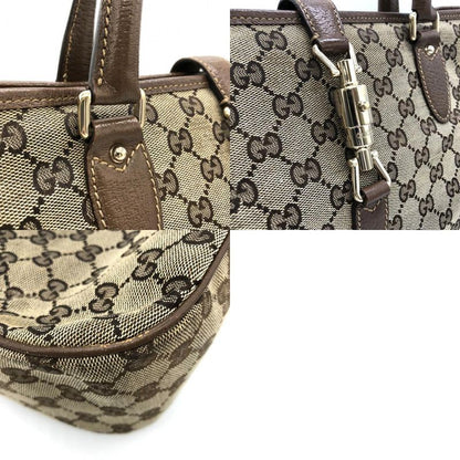 Gucci 145818 Tote Bag New Jackie GG Canvas Brown Beige Ladies Men Fashion