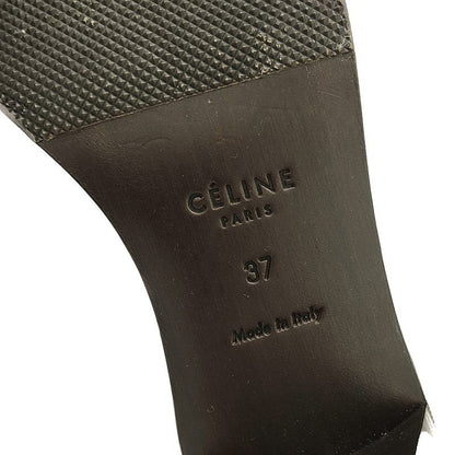 Celine - Phoebe Period Side Gore Leather Short Boots - 37 - White Dark Brown -