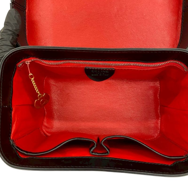 Celine Vintage Star Ball Hardware Leather Vanity Bag Handbag