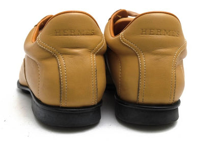 Hermes Shoes Sneakers Shoes Low Cut Ladies Women Leather Genuine Beige Quick H