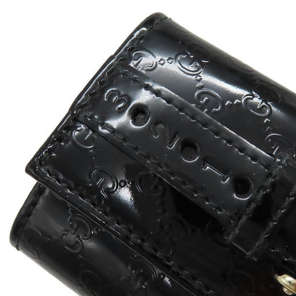 Gucci Key Case Micro Gucci Guccissima Horsebit Patent Leather Black Gold Hardware