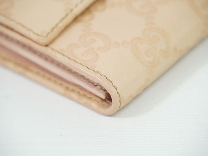Authentic Gucci Shimmer Leather Long Wallet Long Wallet Pink 190336 Wallet