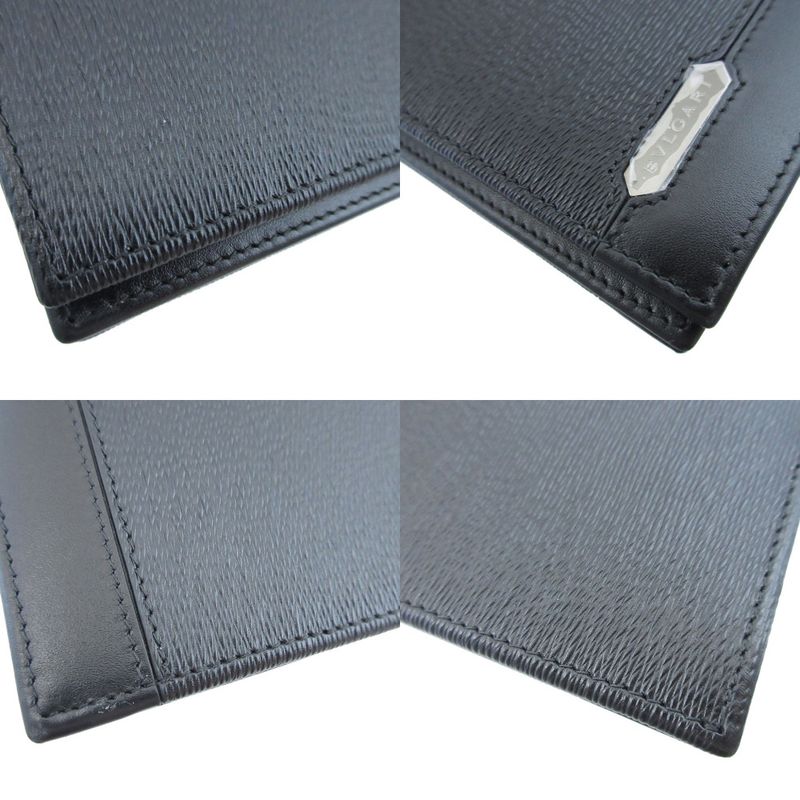 Bulgari Serpenti Scaglie 280922 Leather Black Bifold Long Wallet 0223 Bvlgari