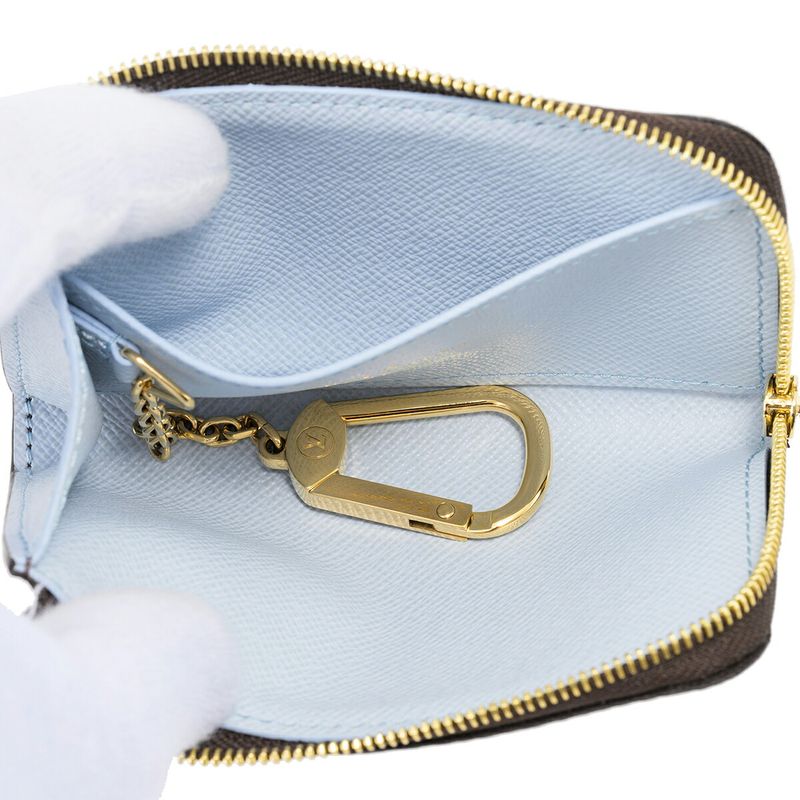 Louis Vuitton Card Case Porte Cles Noir Brown/olympe Blue